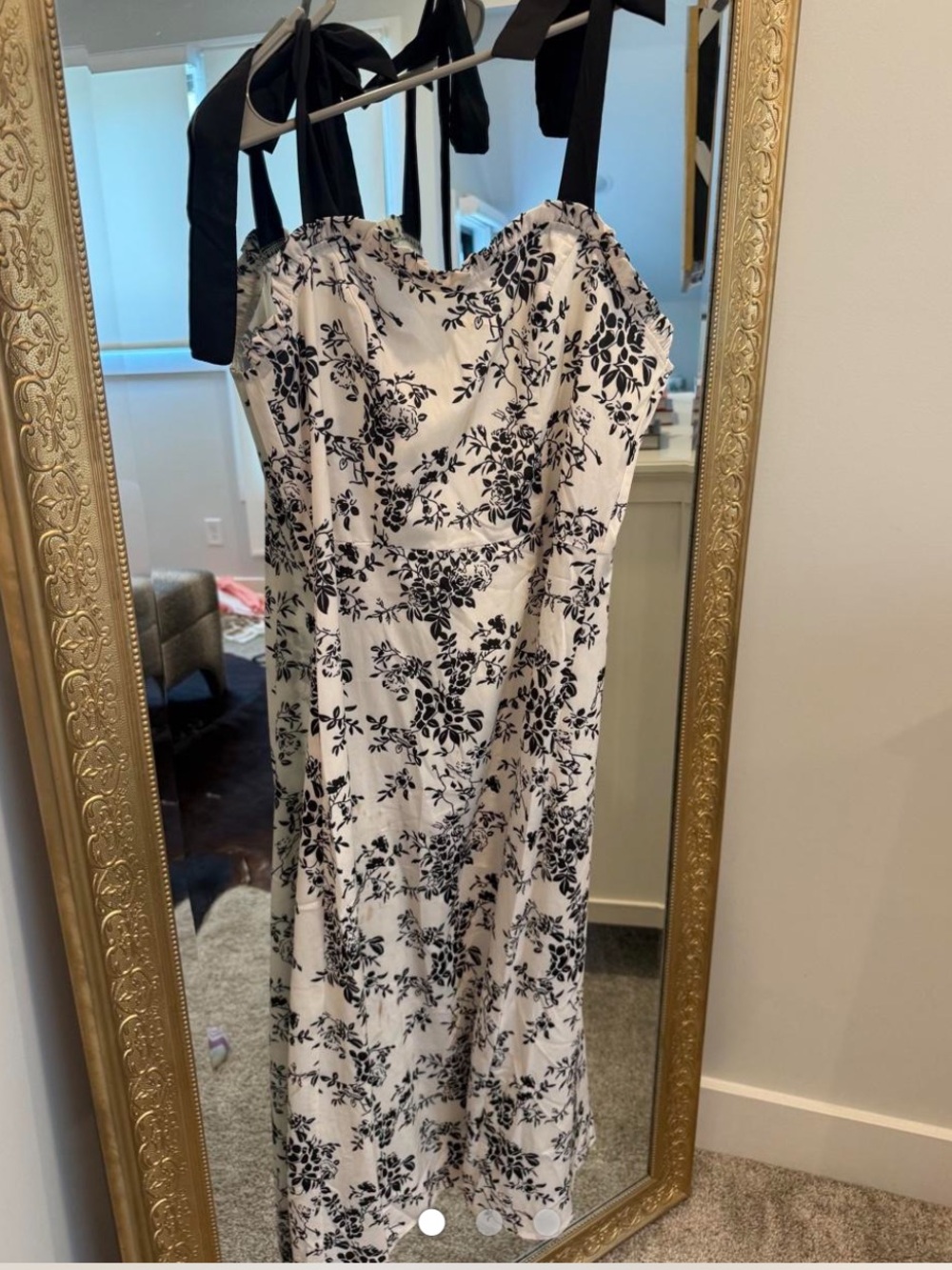 Black & White Floral Strapless Jumpsuit